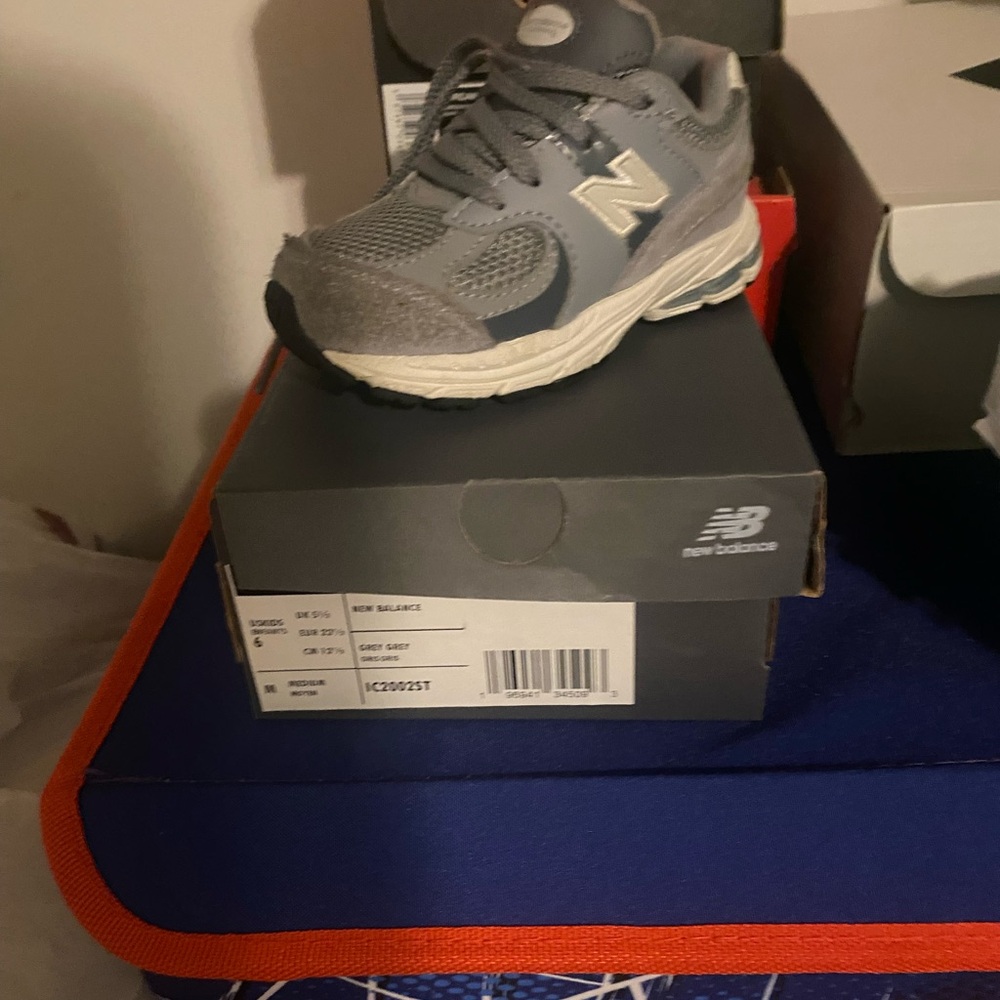 New Balance Kids' Gray and White Sneakers